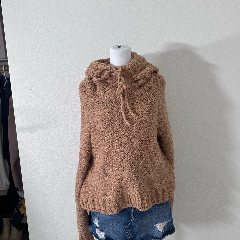 if it were me Warm Tan Cowl Neck Sweater